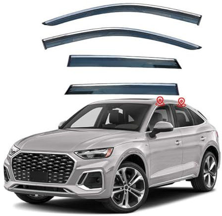 Ojklv Set mit 4 Windabweiser für Audi Q5 Sportback 80A 2021-2024, Auto Seitenfenster Regenabweiser Visier Regenschutz Sonnenschutz Deflektoren Zubehör