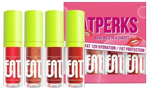 4 Colors Lip Gloss,Lip Tint,Lip Gloss Set,Plumping Lip Oil Set,Lip Plumper,Lip Stain,Lipgloss,Clear Lip Gloss,Tinted Lip Balm,Lipsticks For Women Long Lasting,Lip Gloss Sets For Teenage Girls(B)
