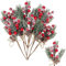 12 Stück Weihnachts-Stängel mit roten und Zweigen, rote Stechpalmenbeeren und Dekorationen für die Winterfeiertage, perfekt für Weihnachtsbäume und Kränze Zimmer Dekoration Tumblr (Red, One Size)