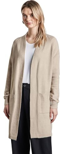 STREET ONE Damen A253896 Langer Cardigan, Sheer Beige Mel., 36 EU