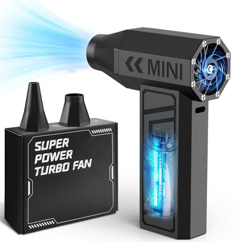 Compressed Air Duster Cleaner for PC, 4 Gear Adjustable 90000RPM Electric Air Duster, Portable Rechargeable Mini Blower with 2 Switchable Nozzles, Alternative Air Can for Cleaning Laptops, Keyboards