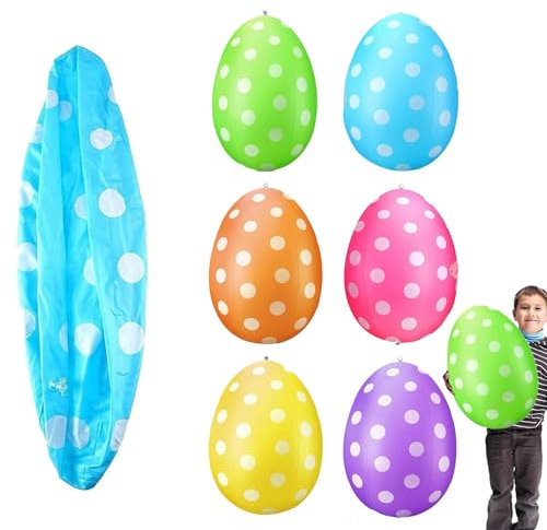 Ostereier zum Aufhängen Draussen Osterdeko zum Aufhängen 50 cm Ostereier Deko XXL für Ostern Frühlingsdeko Garten Schaufenste(6 Stück 50cm)