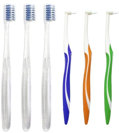 HRASY Kieferorthopädische Zahnbürste U-förmig mit weichen Borsten für Zahnspange, Zahnbürste mit Silikongriff für die Zahnreinigung, 6 Stück