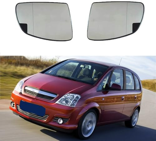 VOOIV Espejos Retrovisor Coche para Opel Meriva A 2003 2004 2005-2010, Lado Izquierdo Derecho Cristal de Espejo Calefactado Cristal Retrovisor Lado Accesorios,A Pair