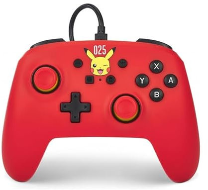 Genérico Mando Con Cable Para Nintendo Switch Pikachu, 3 Metros, Diseño Ergonómico
