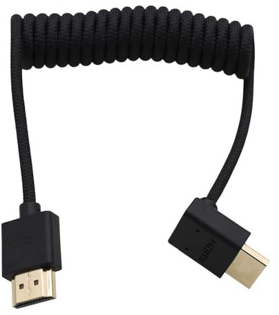 HangTon HDMI 8K 4K Hochgeschwindigkeitskabel für ATOMOS Ninja V Shinobi, Sony A9III A7RV FX30 FX6, Canon C80 C70 R5 Mark II, Panasonic GH6 S5II S1R G9 GH5II, Geflochtenes Spiralkabel