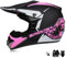 WMDMJT Casco Integrale Motocross Rosa per Donna e Bambini, Set Casco MTB off-Road con Occhiali, Guanti e Maschera, Adatto per Scooter, Quad, Dirt Bike, Enduro, ATV e Discesa,Pink2-M