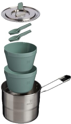 Stanley 1913 Wildfare Two Bowl Cookset 1.1L | Edelstahl-Camp-Kochset - Packbar - Spülmaschinenfest - BPA-frei - Für Camping und Wandern