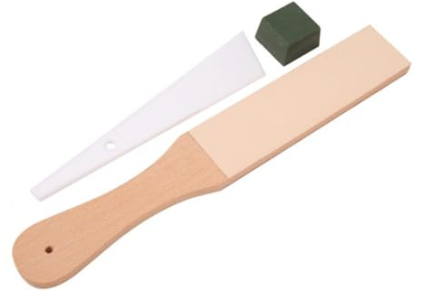 Veemoon Rasier Mit Lederschärfbrett Und Messerschleifset Inklusive Polierpaste Für Rasiermesser Messerset Holzgriff Und Messerschleifset Zum Schleifen Und Polieren Von Werkzeugen