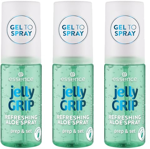 essence Jelly GRIP REFRESHING ALOE SPRAY, Fixierspray, Transparent, feuchtigkeitsspendend, erfrischend, strahlend frisch, vegan, ölfrei, ohne Alkohol, ohne Parabene, 3er Pack (3x50ml)