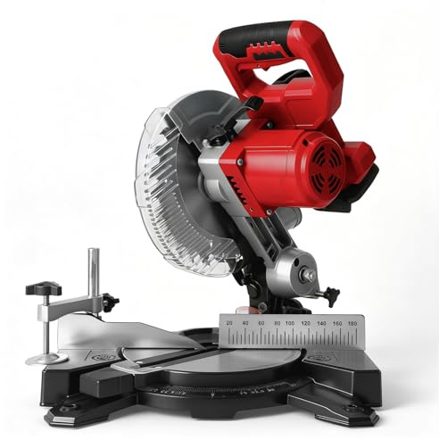 Roadtime Scie à Onglet radiale sans Fil pour Milwaukee 18V (sans batterie) | 210mm Scie Circulaire,Tête de scie inclinable 45˚,Sac à poussière et blocage de sécurité, pour Bois,Plastique,Métal