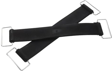 VALICLUD 2pcs Adjustable Rubber Battery Hold Down Straps Non-slip Fastening Tie for Motorcycle Car Battery Stability Secure Fit Accessories