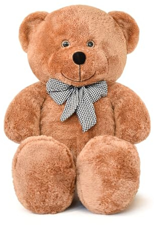 Pababo XXL Teddybär 100 cm – Großes Plüschtier Kuscheltier weich mit Schleife Geburtstag & Valentinstag (Cappuccino)