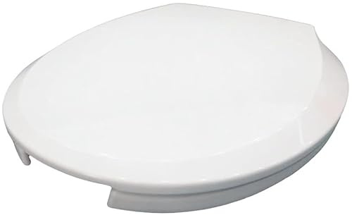 Oval Open-Front Toilet Seats Commercial, No-Slam O-Shape Loo Seats with Soft Close Toilet Lid, White Plastic Toilet Cover, Quick Release for Easy to Assemble and Clean