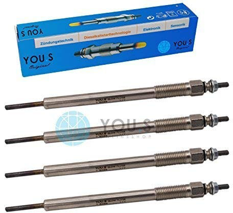 4 Stück YOU.S Original Glühkerzen Länge: 158,0 mm Spannung: 11,0 V - 19850-26020