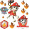alles-meine.de GmbH große Wandsticker - P. Patrol - Feuerwehr Hund Marshall - selbstklebend + wiederverwendbar + wasserfest - Aufkleber für Kinderzimmer - Wandtattoo/Stic..