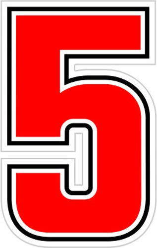 Quattroerre 13345 Numero Sic 5, Rosso, H 6.3 cm