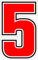 Quattroerre 13345 Numero Sic 5, Rosso, H 6.3 cm