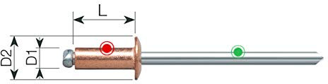 4X14 MM RIVETTI IN RAME A STRAPPO - CONFEZIONE 100 PZ- BRIXO RIVETTATRICE RIVETTO