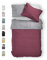 BLUE MOON Bettwäsche 155x220 cm Satin Bettwäsche-Sets 100% Baumwolle Wendebettwäsche - Made in EU - 1x Bettbezug 155x220 cm und 1x Kopfkissenbezug 80x80 cm (Bordeaux/Silber, 155 x 220 + 80 x 80 cm)