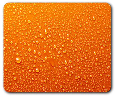 Orange Water Droplets Bright Colour Rain Mouse Mat Pad Computer PC Laptop Gaming Office Home Desk Accessory Gadget 24411
