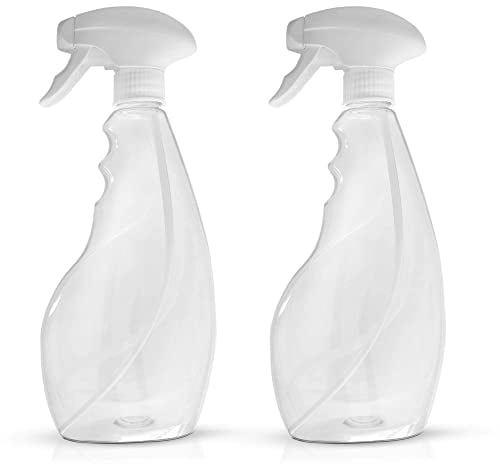 SPRAYZ Large 500ml Spray Bottles For Cleaning Solutions and Gardening, Plant, Water, Durable Trigger Sprayer, Refillable, Spray Bottle for Hair, All Directions, Clear Plastic Bottle 2x 500ml