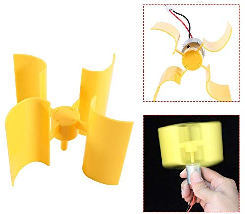 Hancend Generador de Viento Vertical, Motor de tamaño pequeño, turbinas, Palas, Brisa, Electricidad, Kit de Bricolaje, Modelo científico para demostración