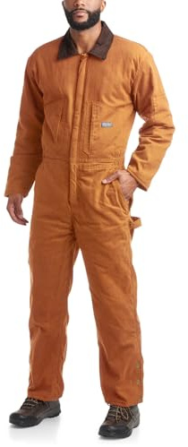Bass Creek Outfitters Mens Coveralls - Durable Long Sleeve Work Wear Jump Suit Insulated Coveralls for Men with Pockets, Size Large, Wheat