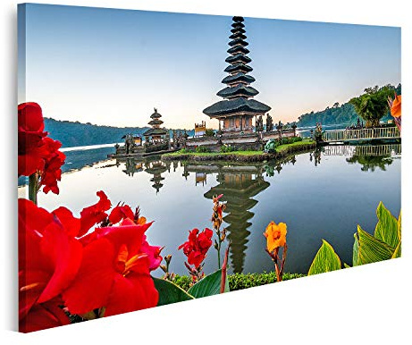 islandburner Bild auf Leinwand Ulun Danu Bratan Tempel Bali Indonesien Garten Voller Blumen Bilder Wandbilder Poster