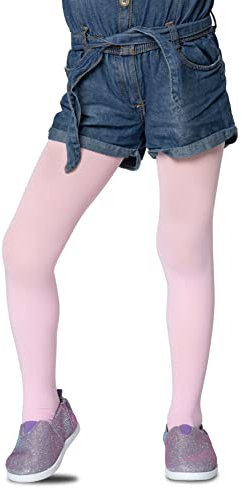 LORES Ballett Strumpfhose Mädchen, Ballettstrumpfhose Mädchen, Strumpfhose Kinder, Halb Blickdicht, Dehnbar, Bequem, Ideal für Schulkleidung, Perfekt für Ihre Tochter, Rosa Größe 122/128