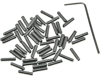 Dopro 100-Pack US #4-40 x 3/8 Stainless Steel Guitar Bridge Saddle Height Adjustment Screws for FD Stratocaster/Telecaster