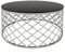 Menzzo Table Basse Zaida en Verre Noir et Pieds Argent
