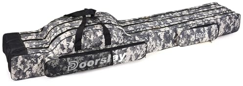 doorslay 3-lagige Angeltasche, Tragbar Angeltasche Rutentasch, Faltbar Angelrutentaschen, Rutentasche Rod Case für Angelruten, Angelgerät Reise-Aufbewahrungstasche, 120/150 cm(optional)