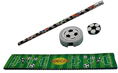 12 x Fußball Schreibset je 4-teilig EM WM Schule Mitgebsel Kindergeburtstag Give Away Tombola Einschulung