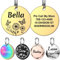 YEHANTI Hundemarke mit Gravur, Dog Tag Personalisiert mit Name, Telefonnummer und Verschiedene Muster Graviert für Hunde Katzen, Rund Edelstahl Adressanhänger Marke für Hundehalsband (Mittel, Gold)