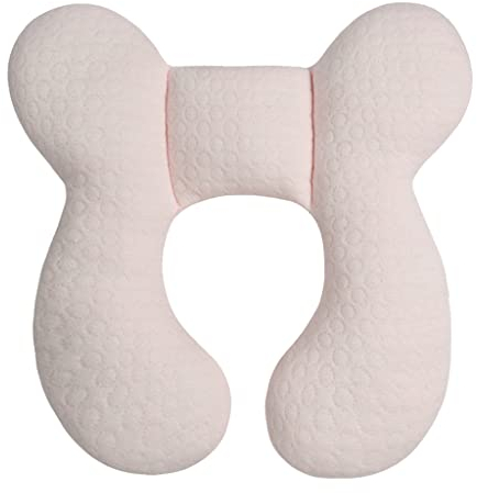 Blublu Park Baby Head Support Pillow for Newborn Infant(Upgraded), Soft Cotton Baby Travel Pillow for Car Seats and Strollers for Baby, Pink