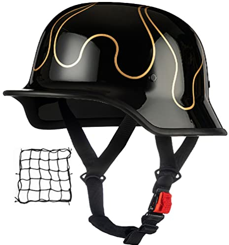 Halbschalenhelm Jet-Helm Helm Retro Halbhelme Motorradhelm Mit ECE Genehmigt Brain-Cap Halbschale Roller-Helm Scooter-Helm Chopper Helm FüR Erwachsene Herren Damen