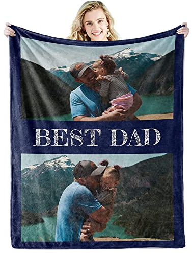 Personalisierte Geschenke für Papa Fotogeschenke mit eigenem Foto Personalisierte Decke mit Foto Papa Geschenk Geburtstag Decke Personalisierte Fotodecke Vatertagsgeschenk für Geburtstag Weihnachten