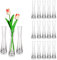 Glasseam Vase Fleur Soliflore en Verre, Lot de 18 Vases Transparent Verre Haut 20 cm Fin Decoratif Vase Mariage Centre De Table Decoration Vases Transparents pour Rose à Fleur Fleurs Salon Moderne
