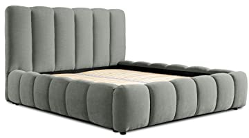 Siblo Bett - Modern Polsterbett 180x200 cm - Doppelbett mit Bettkasten und Lattenrost - Robust Bett mit Stauraum - Bettgestell aus Holz - Dallas Sammlung - Esche