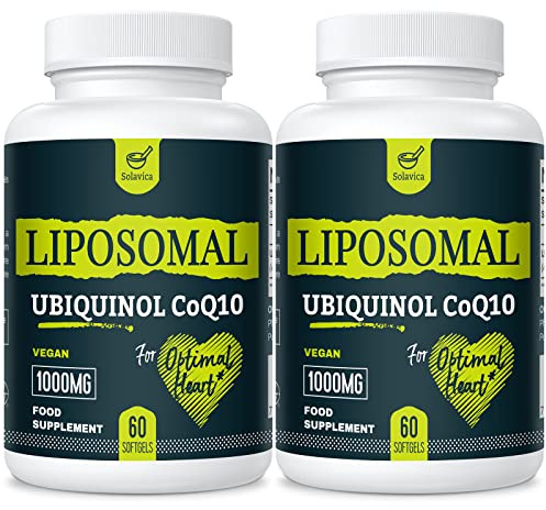 Liposomal Ubiquinol Vegan CoQ10 1000 mg, The Active Form of CoQ10, User-Friendly Formula, Easy to Absorb, Designed for Various Lifestyles, 60 Softgels, Pack of 2