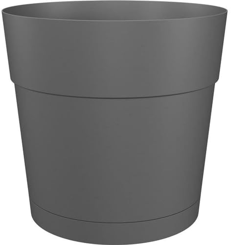 Artevasi Capri Wide Pot, Riserva d'acqua, Vaso in plastica, Antracite, 30 cm