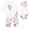 Disney Baby Mädchen Mickey und Minnie Mouse Bodysuit mit Hut und Latz Outfit 5-teiliges Set Rosa und Weiß 86