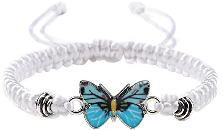 Schmetterlings-Armband für Frauen – Schmetterlings-Charm-Armbänder für Teenager-Mädchen Always Believe in Yourself, handgeflochten, verstellbare Schnur, personalisiertes Geschenk für Frauen,