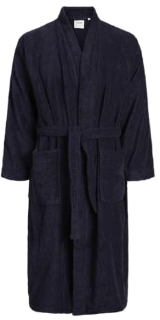 JACK & JONES Herren Jacsolid Bathrobe Bademantel, Navy Blazer, Small-Medium