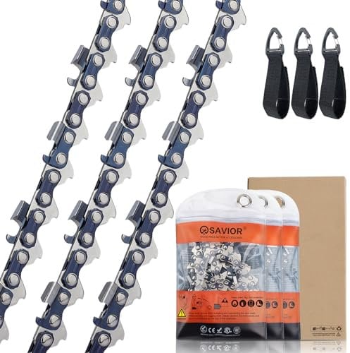 Savior 3-Pack 20 inch Chainsaw Chain 76 Drive Links, 058 Gauge, 0.325 Pitch, Replacement Saw Chain for Hyundai 62cc, Timberpro and Other Chainsaws