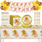 TaimeiMao Pferd Partygeschirr Set, Pferd Party Zubehör,mit Pappteller,Servietten,Messer,Gabeln,Tischdecke,Luftballons,Happy Birthday-Banner,Pferde Geburtstag Party Geschirr,für 10 Gäste
