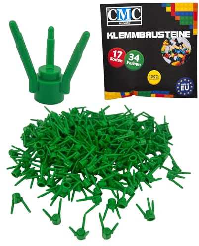 CMC imports 50 x Klemmbausteine Pflanze Plant Flower Stem Blume Gras Stängel Baustein 3741 Blättern Blumen für Garten City Deko Wald Grün (Hell Grün / 111)
