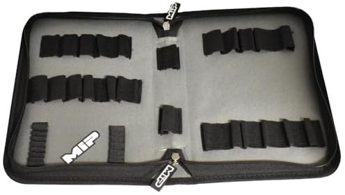 MIP 5210 RC Werkzeugtasche 40 Taschen - Hält Sechskant- & Mutternschlüssel und 1/4 Antriebs-Bits, Präzisionswerkzeuge für RC Autoreparatur, RC Autos, Quadcopter, Hubschrauber, FPV-Renndrohnen
