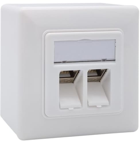 maintec CAT8.1 CAT8 - Enchufe de red para empotrar (40 GBit/s, Ethernet LAN, caja de conexiones UAE, 2 conectores RJ45)